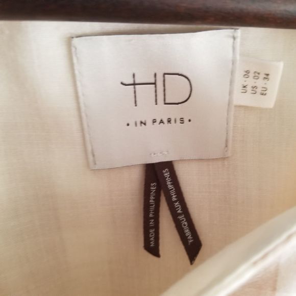 Anthropologie HD In Paris Neutral Sand Tone Checkered Mini Dress Size 2 - Picture 6 of 10